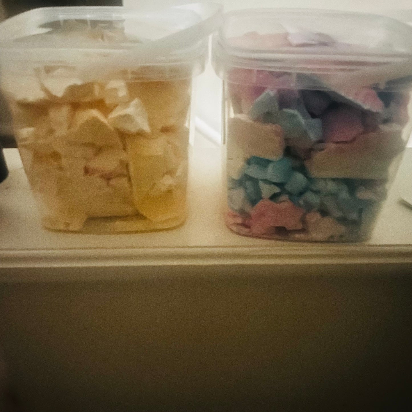 Bucket of brick pieces